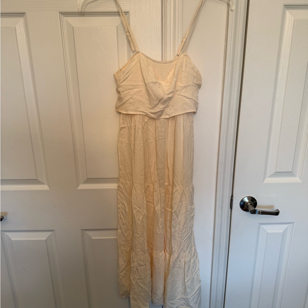 Cupshe Cream Spaghetti-Strap Midi Dress